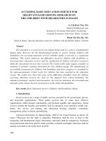 Accessing basic education service for disadvantaged groups: Research on the children with disabilities in Hanoi