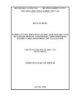 Tóm tắt Luận án tiến sĩ: Nghiên cứu đặc điểm sinh vật học, sinh thái học loài bọ ánh kim Oides sp. (Coleoptera: Chrysomelidae) hại hồi và biện pháp phòng trừ tại Lạng Sơn