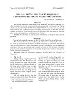 Nhu cầu thông tin của cán bộ quản lý tại Trường Đại học Sư phạm Thành phố Hồ Chí Minh