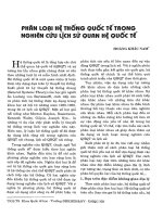 Phân loại hệ thống quốc tế trong nghiên cứu lịch sử quan hệ quốc tế