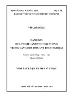Tóm  tắt Luận án tiến sĩ Y học: Đánh giá quá trình lành thương xương trong cấy ghép implant thực nghiệm