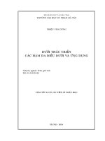 Tóm tắt Luận án tiến sĩ Toán học: Dưới thác triển các hàm đa điều hòa dưới và ứng dụng