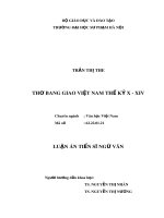 Luận án tiến sĩ Ngữ văn: Thơ bang giao Việt Nam thế KỶ X - XIV