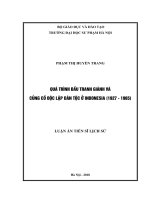 Luận án tiến sĩ Lịch sử: Quá trình đấu tranh giành và củng cố độc lập dân tộc ở Indonesia (1927 - 1965)