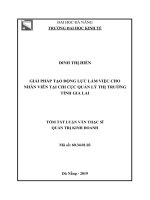 Tóm tắt luận văn Thạc sĩ Quản trị kinh doanh: Giải pháp tạo động lực làm việc cho nhân viên tại Chi cục Quản lý thị trường tỉnh Gia Lai