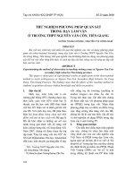 Thử nghiệm phương pháp quan sát trong dạy Làm văn ở Trường THPT Nguyễn Văn Côn, Tiền Giang