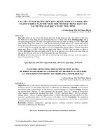 Các yếu tố ảnh hưởng đến mức độ hài lòng của sinh viên ngành y khoa năm thứ nhất đối với hoạt động đào tạo tại trường Đại học Y Dược Thái Bình
