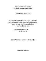 Tóm tắt luận văn Thạc sĩ Hóa học: Vai trò của lớp đệm Halogenua đối với sự hình thành màng đơn lớp Phorphyrin trên bề mặt đơn tinh thể đồng trong hệ điện hóa