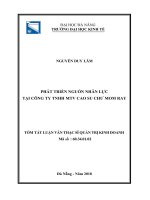 Tóm tắt luận văn Thạc sĩ Quản trị kinh doanh: Phát triển nguồn nhân lực tại Công ty TNHH MTV Cao su Chư Mom Ray