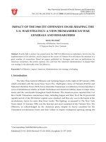 Impact of the 1968 Tet Offensive on Re-shaping the U.S. war strategy: A view fromamerican war generals and researchers