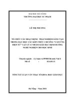 Tổ chức các hoạt động trải nghiệm sáng tạo trong dạy học các kiến thức chương “Cảm ứng điện từ” Vật lý 11 nhằm giáo dục định hướng nghề nghiệp cho học sinh