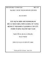 Tóm tắt Luận án tiến sĩ Y học: Xây dựng biểu đồ nomogram để cá nhân hóa tiên lượng tử vong bệnh lý nội khoa tại khoa cấp cứu ở đối tượng người Việt Nam