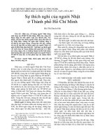 Sự thích nghi của người Nhật ở Thành phố Hồ Chí Minh