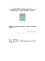 ICT for e-learning in three higher education institutions in Tanzania