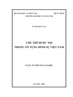 Luận án tiến sĩ Luật học: Chủ thể buộc tội trong tố tụng hình sự Việt Nam