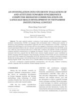 An investigation into students’ evaluation of and attitudes towards synchronous computer-mediated communication on language skills development in Vietnamese institutional context