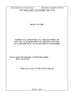 Tóm tắt luận án Tiến sĩ Kỹ thuật: Nghiên cứu ảnh hưởng của một số thông số kết cấu và sử dụng đến các chỉ tiêu làm việc của liên hiệp máy cày ngầm trong lâm nghiệp