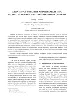 A review of theories and research into second language writing assessment criteria