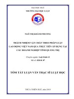 Tóm tắt Luận văn thạc sĩ Luật học: Trách nhiệm vật theo pháp luật lao động Việt Nam qua thực tiễn áp dụng tại các doanh nghiệp tỉnh Quảng Trị
