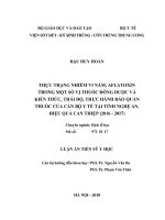 Luận án tiến sĩ Y học: Thực trạng nhiễm vi nấm, aflatoxin trong một số vị thuốc đông dược và kiến thức, thái độ, thực hành bảo quản thuốc của cán bộ y tế tại tỉnh Nghệ An, hiệu quả can