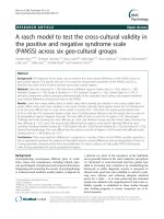 A rasch model to test the cross-cultural validity in the positive and negative syndrome scale (PANSS) across six geo-cultural groups