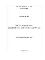 Thủ tục rút gọn theo bộ luật tố tụng hình sự việt nam năm 2015 