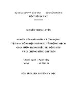 Tóm tắt Luận án tiến sĩ Y học: Nghiên cứu giải phẫu và ứng dụng vạt da cuống hẹp nhánh xuyên động mạch gian sườn trong điều trị bỏng sâu và di chứng bỏng chi trên