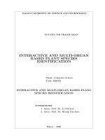 Nghiên cứu và phát triển các phương pháp nhận dạng cây dựa trên nhiều ảnh bộ phận của cây, có tương tác với người sử dụng