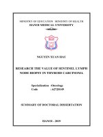 Summary of doctoral dissertation: Research on the value of sentinel lymph node biopsy in thyroid cance