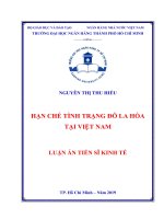 Luận án tiến sĩ Kinh tế: Hạn chế tình trạng đô la hóa tại Việt Nam