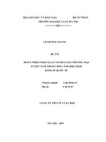 Tóm tắt Luận án tiến sĩ Luật học: Hoàn thiện pháp luật về hoà giải thương mại ở Việt Nam trong bối cảnh hội nhập kinh tế quốc tế