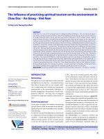 The influence of practicing spiritual tourism on the environment in Chau Doc – An Giang – Viet Nam