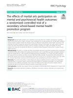 The effects of martial arts participation on mental and psychosocial health outcomes: A randomised controlled trial of a secondary school-based mental health promotion program