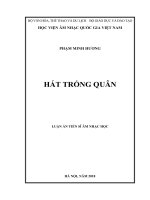 Luận án tiến sĩ Âm nhạc học: Hát trống quân