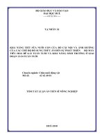 Tóm tắt luận án Tiến sĩ Nông nghiệp: Khả năng tiết sữa nuôi con của bò cái nội và ảnh hưởng của các chế độ bổ sung thức ăn đến sự phát triển bộ máy tiêu hoá bê 0-12 tuần tuổi và khả năng