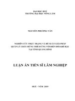 Luận án tiến sĩ Lâm nghiệp: Nghiên cứu thực trạng và đề xuất giải pháp quản lý cháy rừng thích hợp với biến đổi khí hậu tại tỉnh Quảng Bình