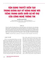 Vận dụng thuyết kiến tạo trong giảng dạy kỹ năng nghe nói tiếng Trung Quốc dưới sự hỗ trợ của công nghệ thông tin