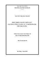 Tóm tắt luận văn Thạc sĩ Quản trị kinh doanh: Phát triển nguồn nhân lực tại Tổng công ty Đầu tư và kinh doanh vốn nhà nước (SCIC)