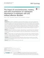 The impact of conscientiousness, mastery, and work circumstances on subsequent absenteeism in employees with and without affective disorders