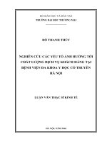 luận văn thạc sĩ nghiên cứu các yếu tố ảnh hưởng tới chất lượng dịch vụ khách hàng tại bệnh viện đa khoa y học cổ truyền hà nội 