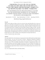 Ảnh hưởng của các yếu tố cấu thành văn hóa tổ chức đến chia sẻ tri thức của giảng viên trong trường đại học: Nghiên cứu tại trường Đại học Tài chính - Marketing