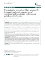 The declarative system in children with specific language impairment: A comparison of meaningful and meaningless auditory-visual paired associate learning