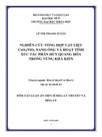 Tóm tắt Luận án tiến sĩ Hóa học: Nghiên cứu tổng hợp vật liệu CeO2/TiO2 nano ống và hoạt tính xúc tác quang trong vùng khả kiến