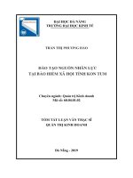 Tóm tắt Luận văn Thạc sĩ Quản trị kinh doanh: Đào tạo nguồn nhân lực tại Bảo hiểm xã hội tỉnh Kon Tum