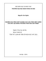Tóm tắt Luận văn tiến sĩ Khoa học vật liệu: Nghiên cứu tính chất quang của cấu trúc một chiều ZnS chế tạo bằng phương pháp bốc bay nhiệt