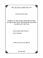 Tóm tắt Luận án tiến sĩ: Nghiên cứu một số đặc điểm dịch tễ học của bệnh tiêu chảy thành dịch ở lợn (PED) tại miền Bắc Việt Nam