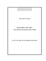 Hoạt động thu thuế tại chi cục hải quan bắc ninh 