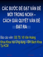 Bài giảng Các bước để đặt vấn đề mới trong nghiên cứu khoa học – Cách giải quyết vấn đề đặt ra