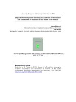 Impact of self-regulated learning on academic performance and satisfaction of students in the online environment