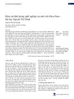 Khảo sát định hướng nghề nghiệp của sinh viên Khoa Dược - Đại học Nguyễn Tất Thành